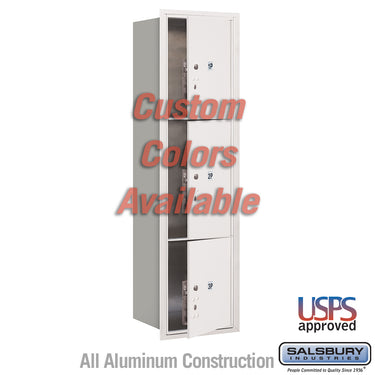 Recessed Mounted 4C Horizontal Mailbox - Maximum Height Unit (57 1/8 Inches) - Single Column - Stand-Alone Parcel Locker - 1 PL4.5, 1PL5 and 1 PL6 - Custom Color - Front Loading - USPS Access